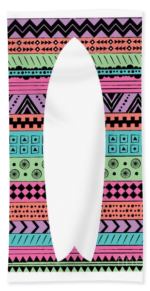 80s Fish Surfboard Beach Towel