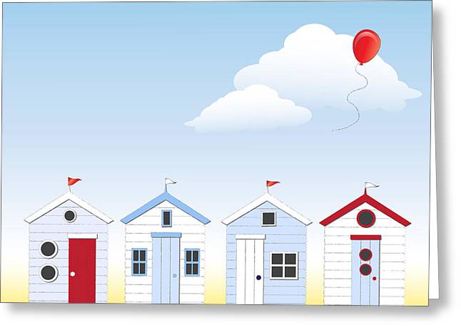 Beach Huts Greeting Card