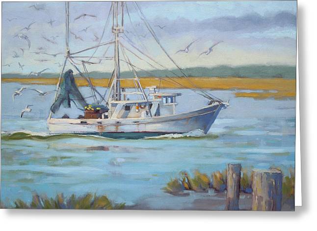 Edisto Shrimp Boat Greeting Card