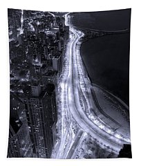 Lake Shore Drive Aerial  B And  W Tapestry