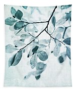 Leaves In Dusty Blue Tapestry by Priska Wettstein